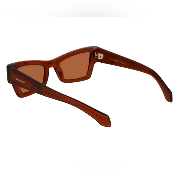 FULL INCLUSION-Ferragamo Brown Rectangular Indoor/Outdoor Sunglasses main image 5